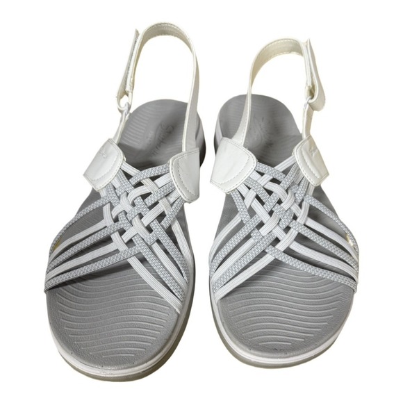 Sketchers Arch Fit Reggae Style White Sandals Womens Size 10 Arch Supoort - Picture 2 of 7